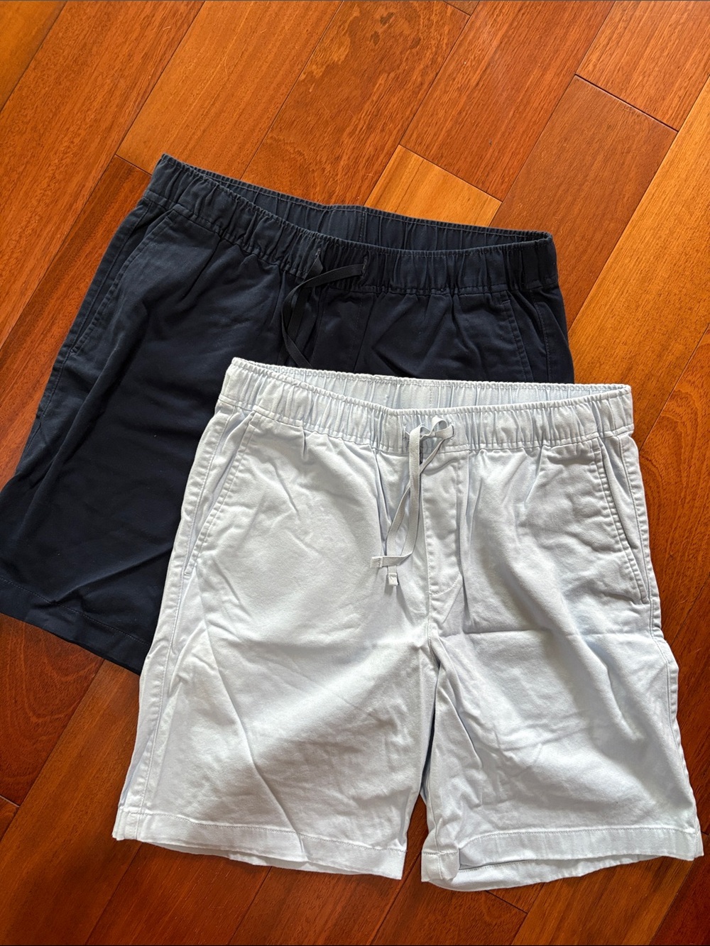 Two Alfani Casual Drawstring Shorts - Navy & Light Blue